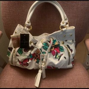 White Floral Handbag